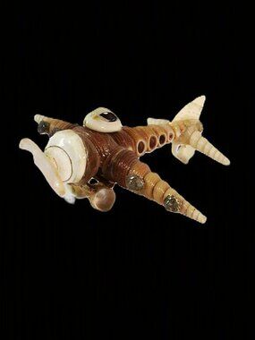 Unique Handmade Seashell Airplane Nautical Beach Decor